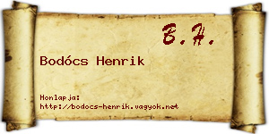 Bodócs Henrik névjegykártya