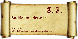 Bodócs Henrik névjegykártya