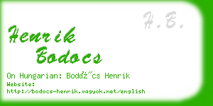 henrik bodocs business card